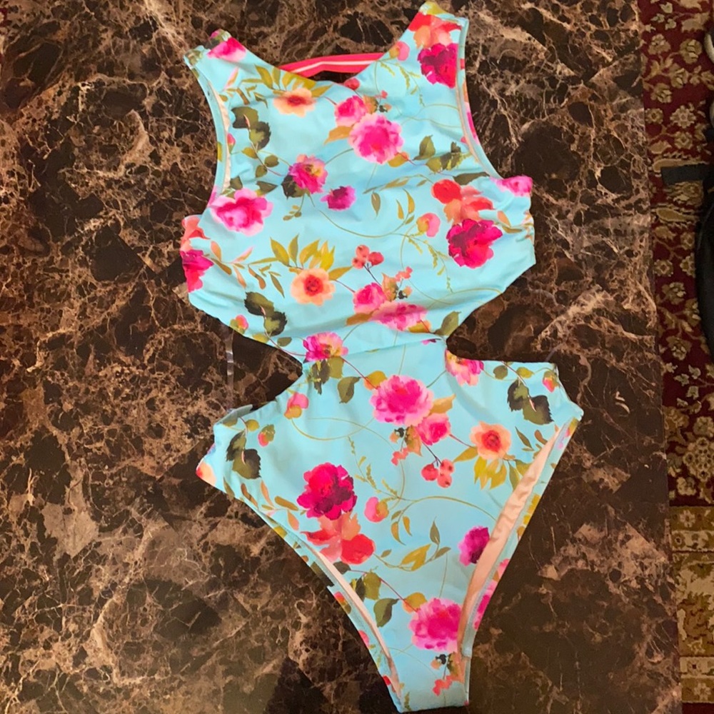Nanette Lepore Floral Cutout One Piece Swimsuit